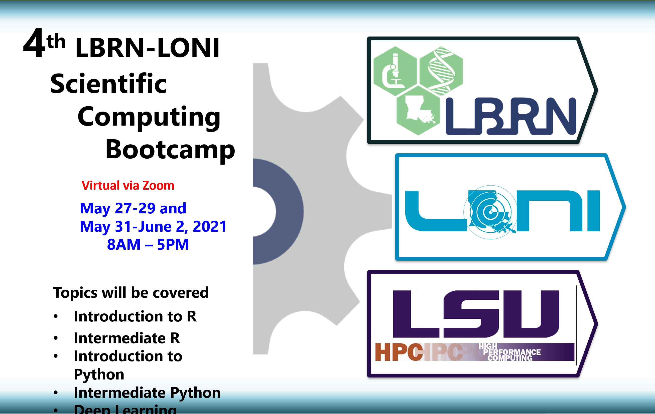 LBRN-LONI Scientific Computing Bootcamp Flyer