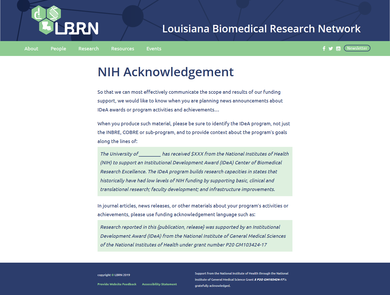NIH Acknowledgement